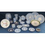 Selection of Wedgwood jasperware, Limoges comport & Chessell Pottery hand made decorative bowl