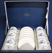 Royal Worcester cased Woodland Blue coffee set - unused