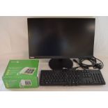DELL keyboard, Lenovo Think Vision monitor s22e-19 with HDMI cable & a Doro telephone, all unused