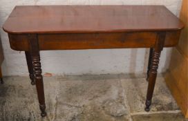 D shape Victorian mahogany side table L 120cm D 53cm