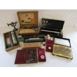 Collection of watchmakers tools:- Cooke Troughton & Simms precision level E095465, Presto tap set,