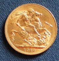 George V gold full sovereign 1912