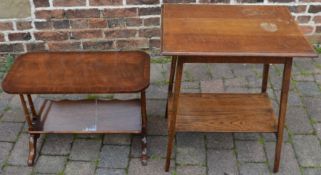 Reprodux coffee table with magazine shelf and an oak occasional table