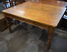 Pine kitchen table made from reclaimed floor boards 152cm by 78cm Ht 78cm