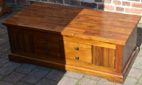 Coffee table with through and through drawer