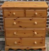 Pine chest of drawers, L86 x D43 x H92cm