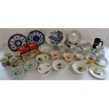 Collection of ceramics includes Ringtons plates and mugs, Enoch Wedgwood 'Countryside' plate,