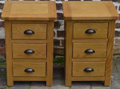 Pair of oak bedside cabinets