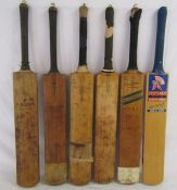 Collection of 6 cricket bats Gunn & Moore 'The Autograph short handle', Geoff Boycott plays, Colin