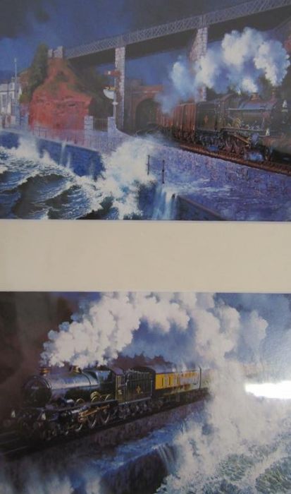 Royal Vale 7978 part tea service, 3x mounted train prints and Coalport Country Branch Lines - Image 3 of 8