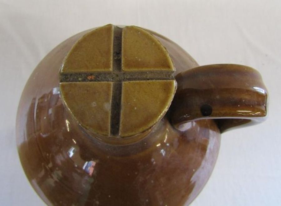 2 Stoneware flagons  - military large with screw top and stamp broad arrow 1944 approx. 43cm and - Image 3 of 8