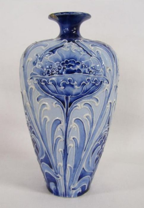 William Moorcroft for James Macintyre & Co Ltd florian ware baluster vase (Rd 326471)  with blue - Image 2 of 7