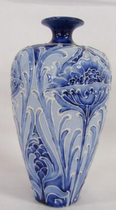 William Moorcroft for James Macintyre & Co Ltd florian ware baluster vase (Rd 326471)  with blue - Image 3 of 7