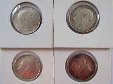 Edward VII 1902, 1906, 1907 and 1910 one shilling