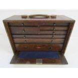 Neslein 8 drawer chest with front cover - includes watchmakers tools - approx. 45.5cm x 31cm x 19.