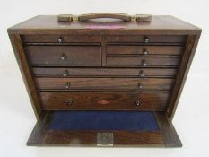 Neslein 8 drawer chest with front cover - includes watchmakers tools - approx. 45.5cm x 31cm x 19.