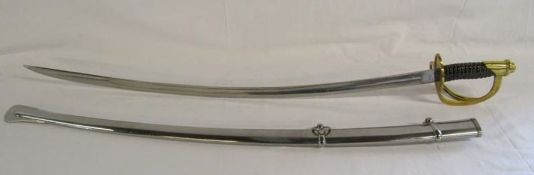 Ames Chicopee Mass. cavalry sword, blade also marked U.S. ADK 1862 - with brass guard and 1843 stamp