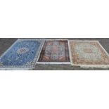 3 Persian style rugs 201cm by 120cm, 163cm by 93cm &175cm by 120cm