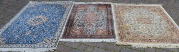 3 Persian style rugs 201cm by 120cm, 163cm by 93cm &175cm by 120cm