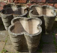 3 concrete planters