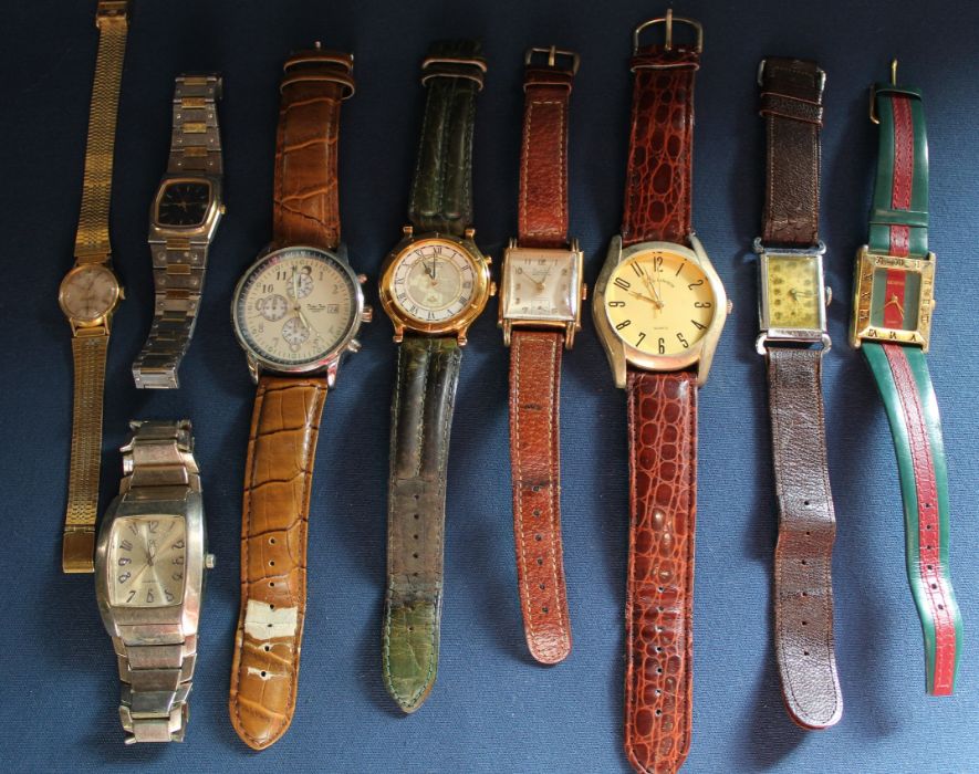 Selection of costume jewellery & watches including Omega (back and case marked 375 - strap rolled - Image 2 of 9