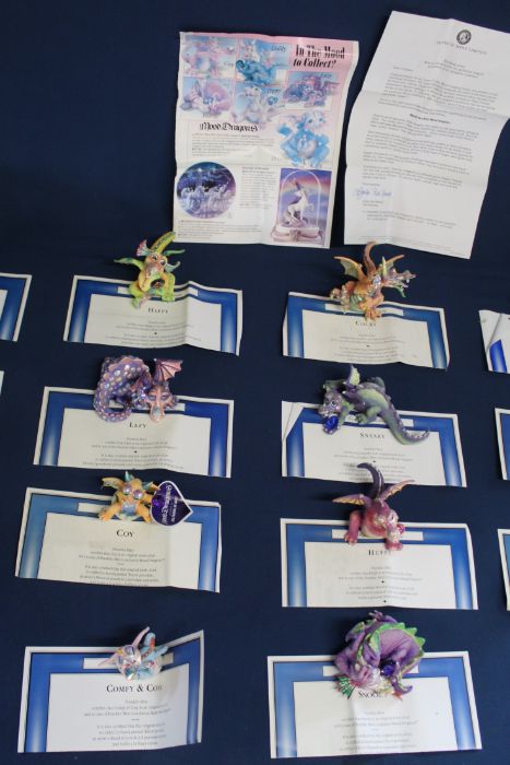 18 Franklin Mint 'Moody Dragon' figures - all with boxes and certificates - includes one with damage - Image 3 of 7