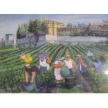 'Vineyard, Brolio Castle' limited edition 2412/2450 pencil signed print from the Margaret Loxton