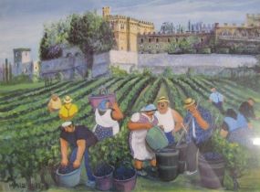 'Vineyard, Brolio Castle' limited edition 2412/2450 pencil signed print from the Margaret Loxton