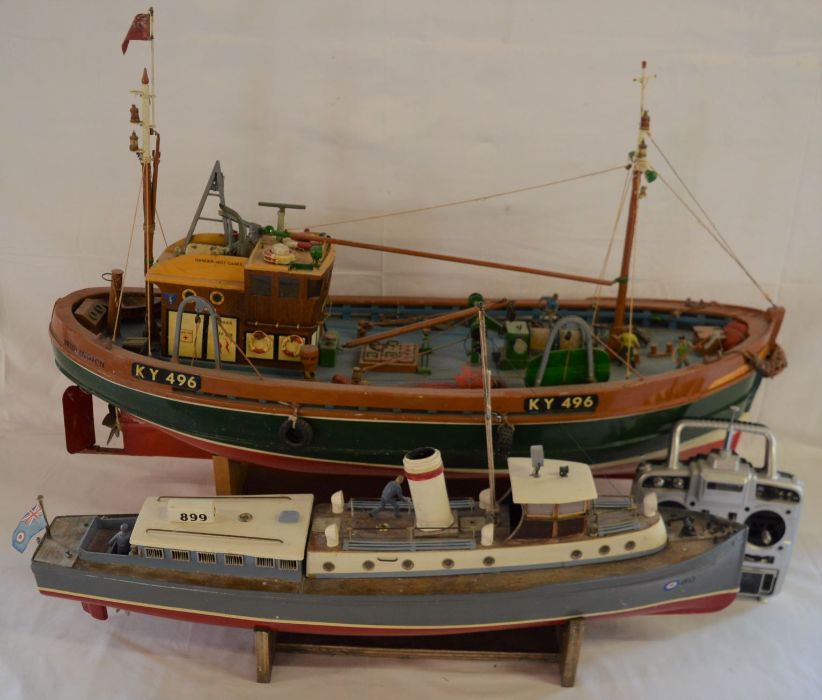 Hand built scale model of a fishing trawler KY496 'Bridlington' (believed to be remote control, - Image 5 of 5