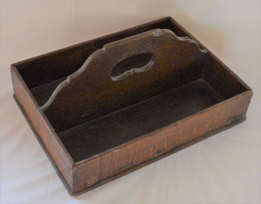 Georgian oak cutlery tray 34cm by 25cm