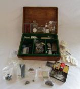 Collection of watch parts, tools and accessories - includes rubies, spring bars, crystals,