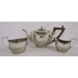 Silver teapot, milk jug and sugar bowl - John Millward Banks Birmingham 1897, 3.1ozt sugar bowl &