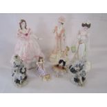 Collection of figurines - Sitzendorf pair, Coalport Golden Age ' Charlotte a Royal Debut', Royal