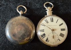 2 Lincolnshire silver pocket watches: D Roberts Horncastle full hunter London 1857 &  J Kelly of