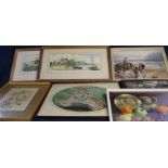 Pair of framed prints depicting Maldon & Wivenhoe, Essex after Henry Denham / Jack Merriott, two