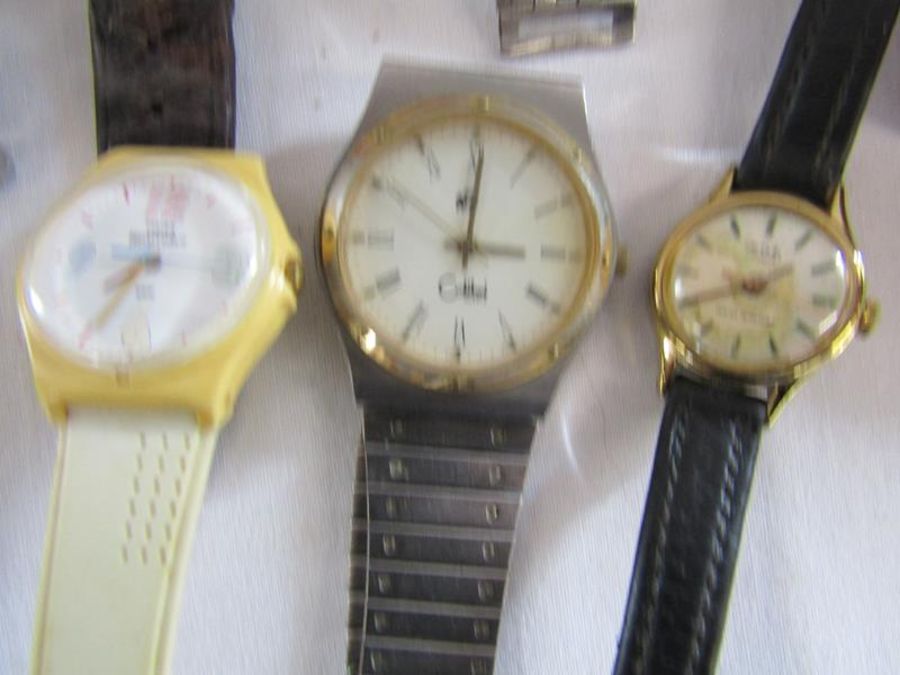 Collection of watches, parts, tools, includes watch back press set, eye glasses with light, - Image 6 of 10