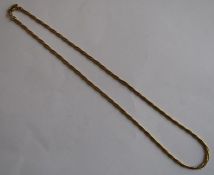 18ct 3 twist gold necklace marked 750 Italy/763VI - total weight 14.46g