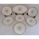 Susie Cooper Red Azalea small plates and oval plate