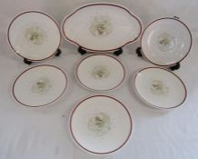 Susie Cooper Red Azalea small plates and oval plate