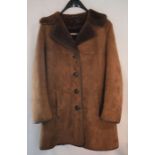Small size Harrods sheepskin coat (as new except for leather coming away from one button)