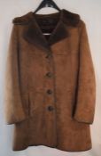 Small size Harrods sheepskin coat (as new except for leather coming away from one button)