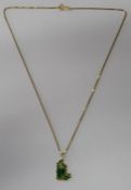 14ct gold Saudi Arabia pendant, 3.3g with 18ct gold chain, 4.1g