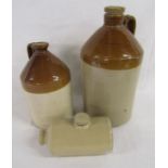 2 Stoneware flagons  - military large with screw top and stamp broad arrow 1944 approx. 43cm and