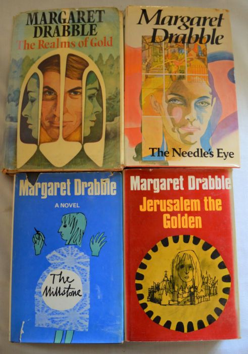 4 Margaret Drabble first edition books: The Millstone (1965), Jerusalem The Golden (1967), The