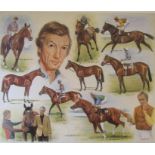 Set of 4 - Lester Piggott unframed limited edition Winners prints from original paintings by Peter