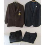 Taylor and Wright suit 46R blazer with 38s trousers and brown Faster blazer, black 38" W 29"L