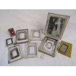 Collection of silver picture frames and engraved pendant - total weight of loose frames and