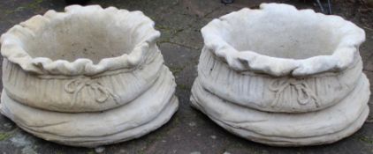 Pair of concrete sack planters