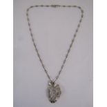 18ct white gold and diamond necklace - approx. 24.46g