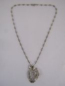 18ct white gold and diamond necklace - approx. 24.46g